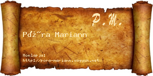 Póra Mariann névjegykártya